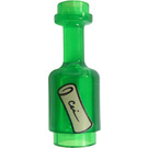 LEGO Transparent Green Bottle 1 x 1 x 2 with Message in a Bottle (28662)