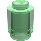 LEGO Transparent Green Brick 1 x 1 Round with Solid Stud