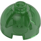 LEGO Transparent Green Brick 2 x 2 Round with Dome Top (Safety Stud, Axle Holder) (3262 / 30367)