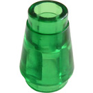 LEGO Transparant groen Kegel 1 x 1 met top groef (28701 / 59900)