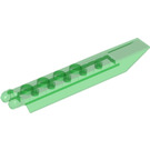 LEGO Transparent Green Hinge Plate 1 x 8 with Angled Side Extensions (Round Plate Underneath) (14137 / 30407)