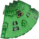 LEGO Transparentes Grün Panel 10 x 10 x 2.3 Quartal Saucer oben mit Arachnoid Star Base Links Seite (30117)