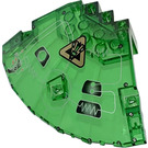 LEGO Transparant Groen Paneel 10 x 10 x 2.3 Kwart Saucer Top met Arachnoid Star Basis Rechtsaf Kant (30117)