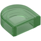 LEGO Verde transparente Plana 1 x 1 Mitad Oval (24246 / 35399)