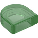 LEGO Transparent Green Tile 1 x 1 Half Oval (24246 / 35399)