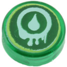 LEGO Vert Transparent Tuile 1 x 1 Rond avec Venomari Symbol  (98138 / 99979)