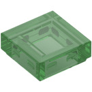 LEGO Transparent Grön Bricka 1 x 1 med skåra (3070 / 30039)