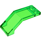 LEGO Transparent Green Windscreen 2 x 5 x 1.3 (6070 / 35271)