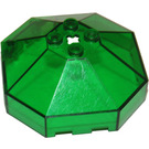 LEGO Transparant groen Voorruit 6 x 6 Octagonal Overkapping met asgat (2418)