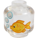 LEGO Transparent Head with Goldfish Bowl Decoration (Recessed Solid Stud) (3626 / 72221)