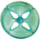 LEGO Transparant Lichtblauw Bionicle Disk (Hexagonal Cutouts)