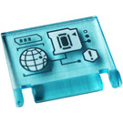 LEGO Bleu clair transparent Book Cover avec Display, Exclamation Mark, Wire Cadre Planet Autocollant (24093)