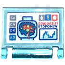LEGO Transparent Light Blue Book Cover with Monitor with Brainscan Sticker (24093)