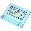 LEGO Transparent Light Blue Book Cover with Mosquito Image and Notes on Screen