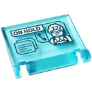LEGO Transparant Lichtblauw Book Cover met 'Aan HOLD', Phone, Minifigure Sticker (24093)