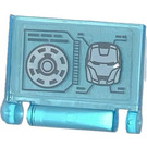 LEGO Transparent Light Blue Book Cover with Screen with Arc Reactor and Iron Man Helmet Sticker (24093)
