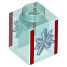 LEGO Transparente celeste Ladrillo 1 x 1 con Snowflake (3005 / 67683)