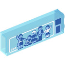 LEGO Bleu clair transparent Brique 1 x 2 x 5 avec Homemaker Family Set ‘200’ Autocollant