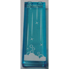LEGO Transparent Light Blue Brick 1 x 2 x 5 with White Bubbles, Stars, Lines and Foam Sticker without Stud Holder (46212)