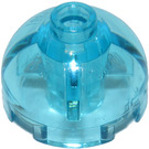 LEGO Transparent Light Blue Brick 2 x 2 Round with Dome Top (Safety Stud, Axle Holder) (3262 / 30367)