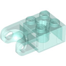 LEGO Transparant Lichtblauw Steen 2 x 2 met Bal Socket en Axlehole Brede aansluiting (92013)
