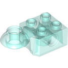 LEGO Transparent Light Blue Brick 2 x 2 with Horizontal Rotation Joint (48170 / 48442)