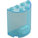 LEGO Transparent Light Blue Cylinder 2 x 4 x 4 Half (6218 / 20430)