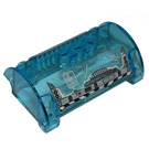 LEGO Transparent Light Blue Cylinder 3 x 8 x 5 Half with 3 Holes with Mechanical Pattern (Large Notes) Sticker (15361)