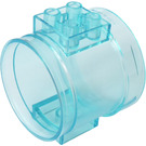 LEGO Transparant Lichtblauw Cilinder Tube Rechtdoor (49736)