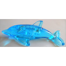 LEGO Transparent Light Blue Dolphin with Incorrect Bottom Connection