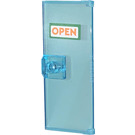 LEGO Bleu clair transparent Porte 1 x 3 x 6 avec Open Autocollant (80683)