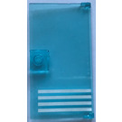 LEGO Transparent Light Blue Door 1 x 4 x 6 with Stud Handle with 4 White Stripes at Bottom Sticker (35290)