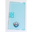 LEGO Transparent Light Blue Door 1 x 4 x 6 with Stud Handle with 'Coast Guard' Logo Sticker (35290)