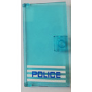 LEGO Bleu clair transparent Porte 1 x 4 x 6 avec Stud Manipuler avec Police (Droite) Autocollant (35290)