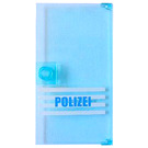 LEGO Transparent Light Blue Door 1 x 4 x 6 with Stud Handle with 'POLIZEI' Sticker (35290)