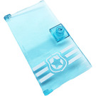LEGO Transparent Light Blue Door 1 x 4 x 6 with Stud Handle with Three White Stipes and Police Badge Sticker (35290)
