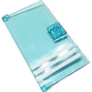 LEGO Bleu clair transparent Porte 1 x 4 x 6 avec Stud Manipuler avec Trois blanc Stipes Autocollant (35290)