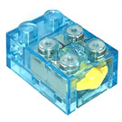 LEGO Transparent Light Blue Electric Touch Sensor with Yellow button
