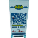 LEGO Transparant Lichtblauw Vlag 7 x 3 met Staaf Handvat met Batman logo en 'LOADING' en 'POWER' Sticker (30292)