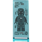 LEGO Transparent Light Blue Flag 7 x 3 with Bar Handle with Screen with ‘MARK XLIX 'RESCUE' WIP’ Sticker (30292)