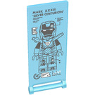 LEGO Transparent Light Blue Flag 7 x 3 with Bar Handle with ‘SILVER CENTURION’ Iron Man Blueprint Sticker
