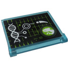 LEGO Transparent Light Blue Glass for Window 1 x 4 x 3 Opening with Dinosaur DNA Symbols Sticker (35318)