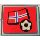 LEGO Transparent Light Blue Glass for Window 1 x 4 x 3 with Flag of Norway and Football Sticker (without Circle) (3855)