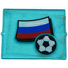 LEGO Transparant Lichtblauw Glas for Venster 1 x 4 x 3 met Vlag of Russia en Football Sticker (zonder cirkel) (3855)