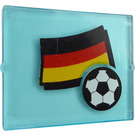 LEGO Transparant Lichtblauw Glas for Venster 1 x 4 x 3 met Germany Vlag Sticker (zonder cirkel) (3855)