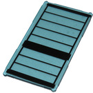 LEGO Transparentes Hellblau Glas for Fenster 1 x 4 x 6 mit Schwarz Shutter Edges Aufkleber (6202)
