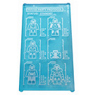 LEGO Transparent Light Blue Glass for Window 1 x 4 x 6 with 'HOUSE PARTY PROTOCOL STATUS: STANDBY...' Sticker (6202)