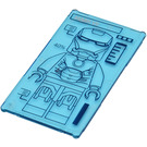LEGO Bleu clair transparent Verre for Fenêtre 1 x 4 x 6 avec Iron Man Outline & 'MARK VII' Autocollant (6202)