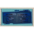 LEGO Transparent Light Blue Glass for Window 1 x 4 x 6 with Screen with 'FILE: PYTHOR' and 'FILE: GENERAL KOZU' Sticker (6202)