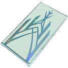 LEGO Transparant Lichtblauw Glas for Venster 1 x 4 x 6 met Stained Glas Sticker (6202)